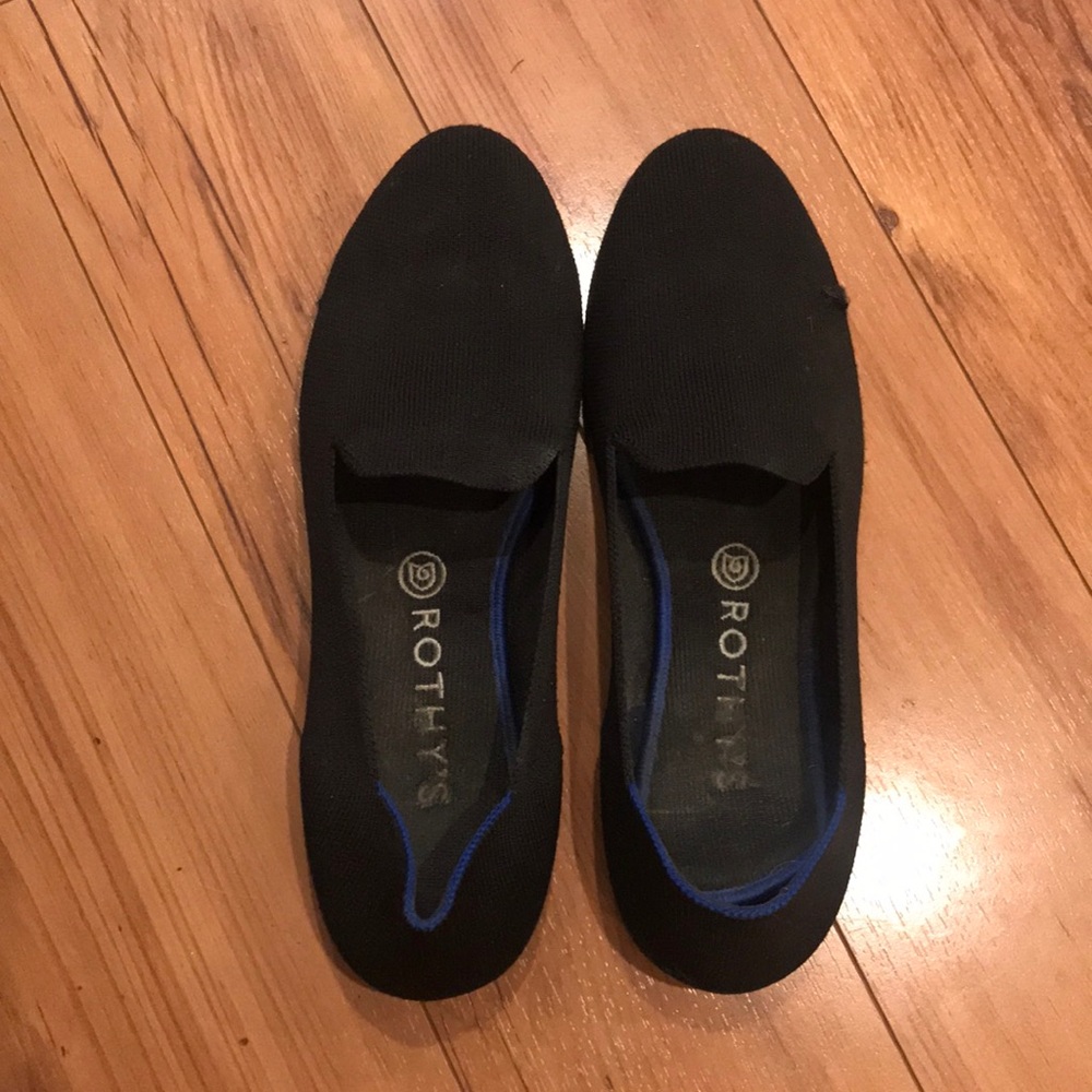 Used black Rothys loafers size 10